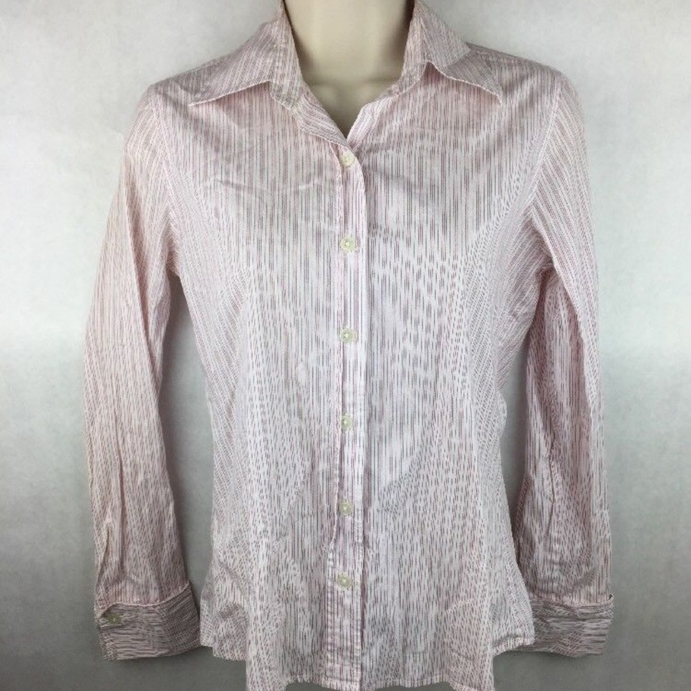 Banana Republic Women's Pink White Dress Shirt XS